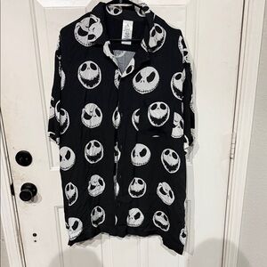 Nightmare Before Christmas Black and White Graphic Men's Shirt
